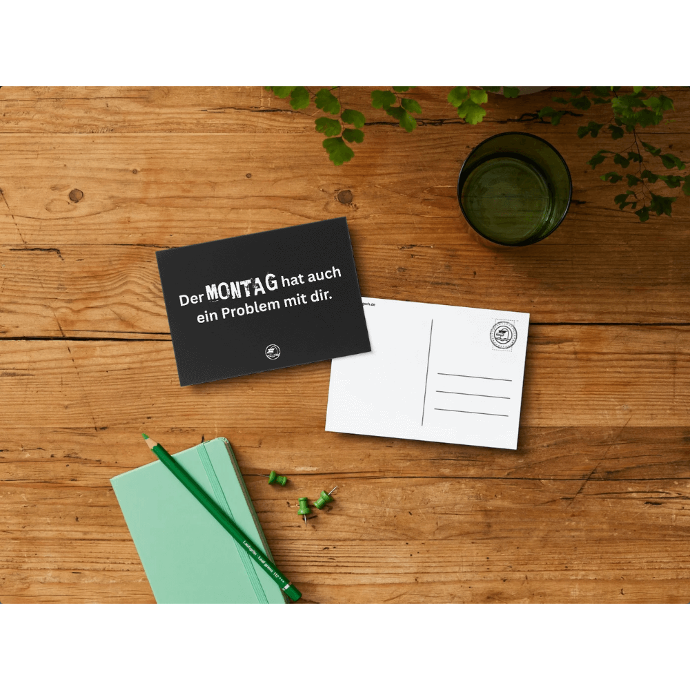 BLACK HUMOR POSTKARTE Der Montag hat auch – Bild 3