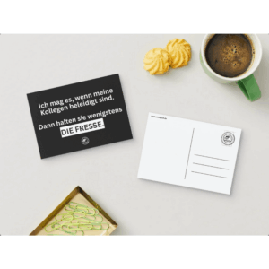 BLACK HUMOR POSTKARTE Ich mag es, wenn meine Kollegen