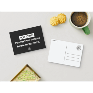 BLACK HUMOR POSTKARTE ICH ATME