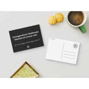 BLACK HUMOR POSTKARTE Unangenehme Telefonate